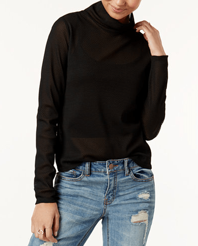 Semi-Sheer Turtleneck, $34.99