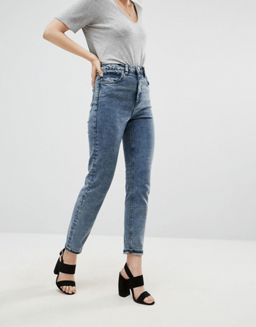High Waist Slim Mom Jeans in Dixie Light Acid Wash, $35.50
