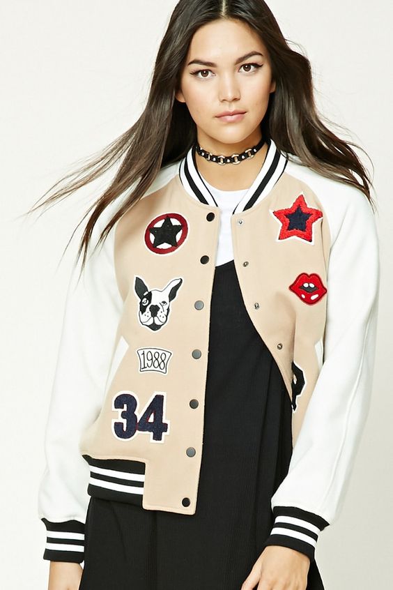 Fleece Varsity Patch Jacket, $26.99