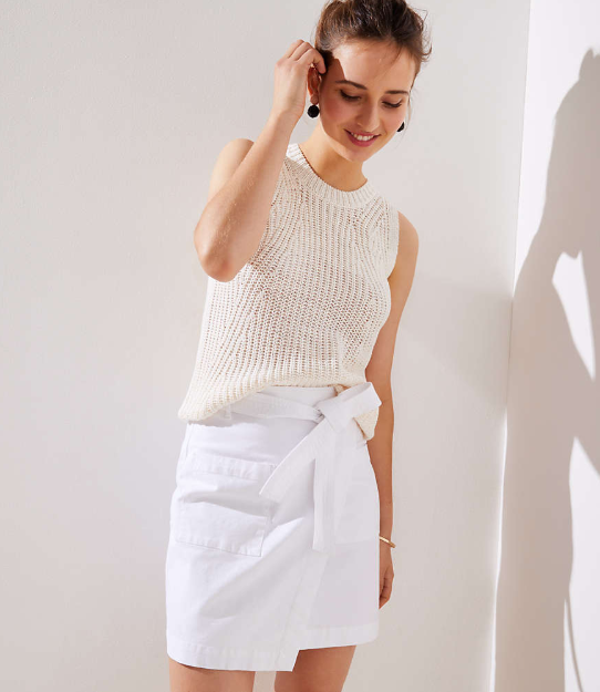Petite Pocket Wrap Skirt, $59.50