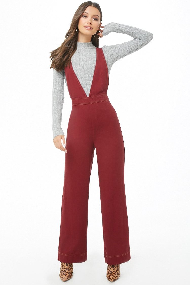Plunging Pinafore Jumpsuit,$29.90